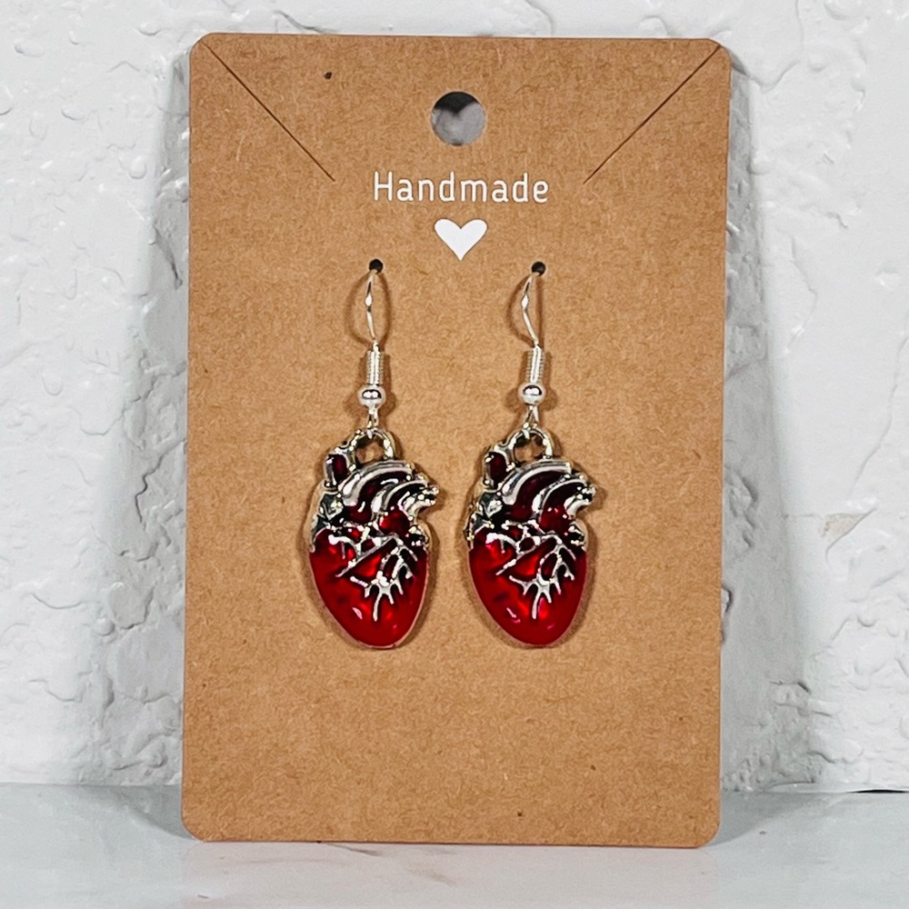 Anatomical Heart Earrings - Picture 7 of 8